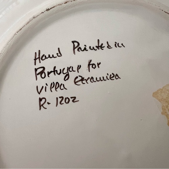 RARE 4 PCs Vintage Villa Ceramica Hand Painted Portugal Plates 9” - Village Life - Picture 7 of 8